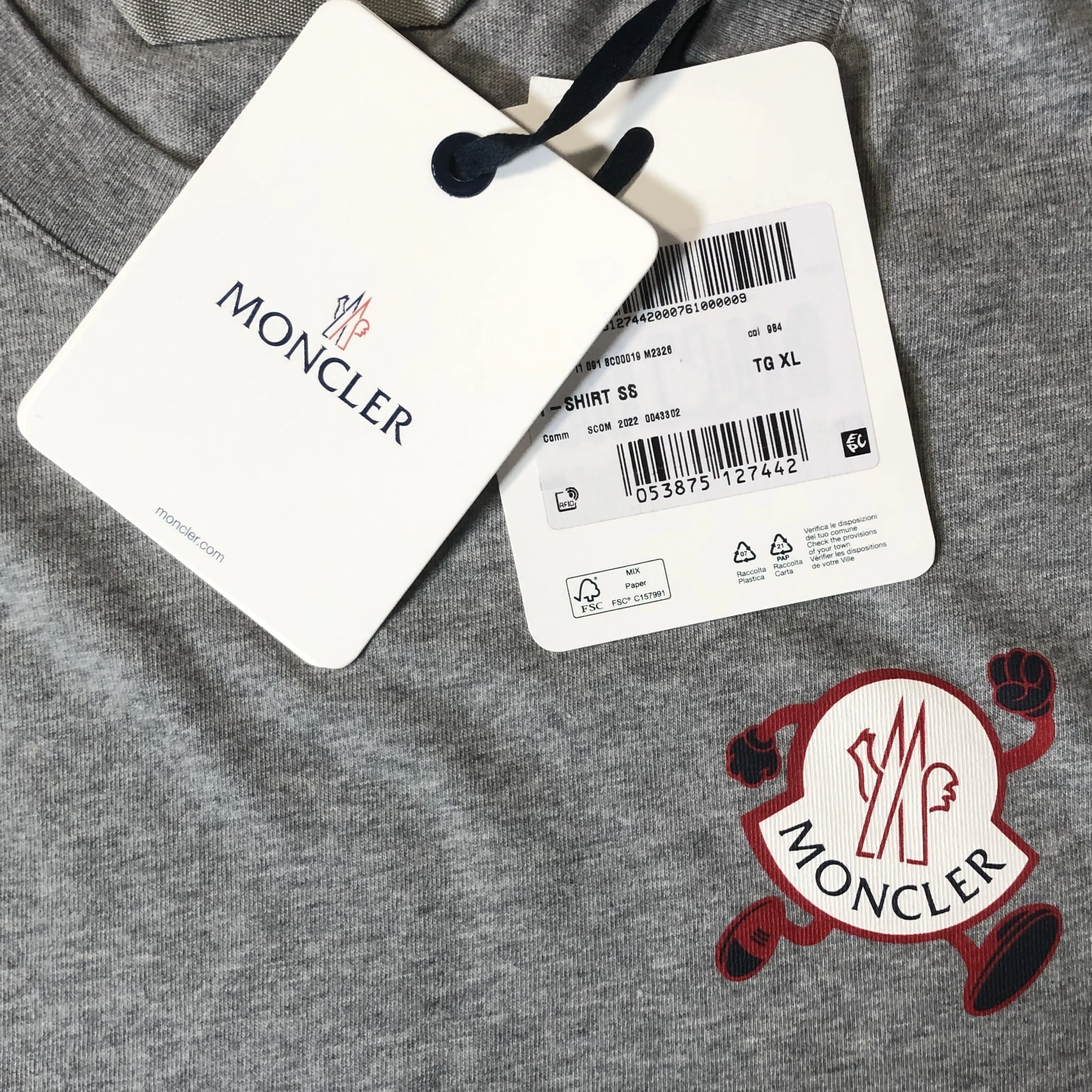 MONCLER  |Crew Neck Cotton Short Sleeves Logo FX Advantage / Exclusive