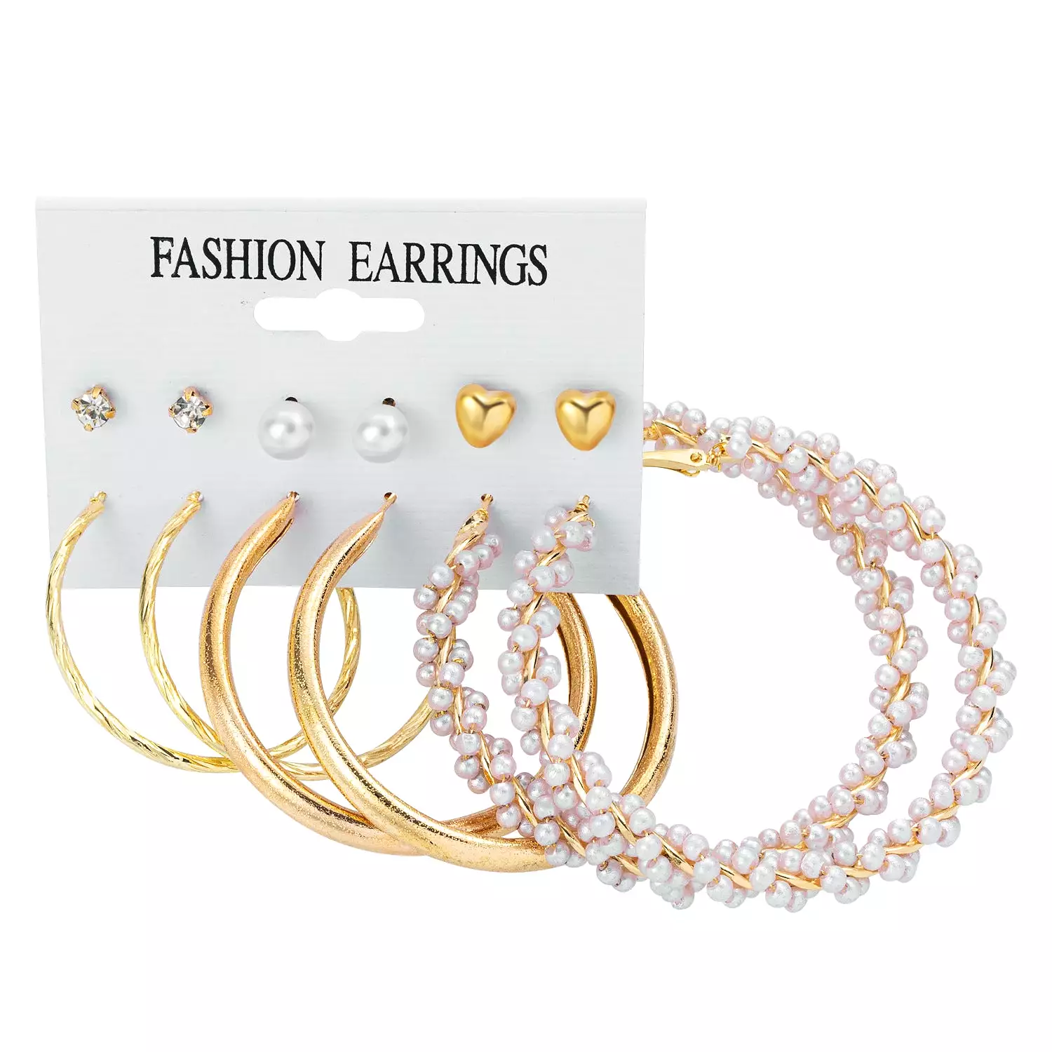 Mulsanne Retro Geometric Pearl Earrings Set