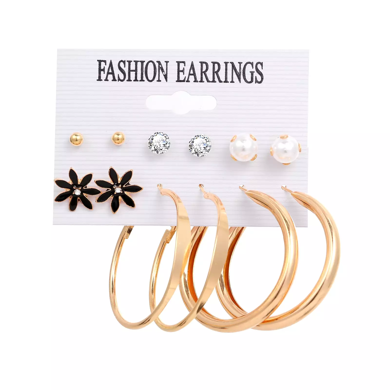 Mulsanne Retro Geometric Pearl Earrings Set