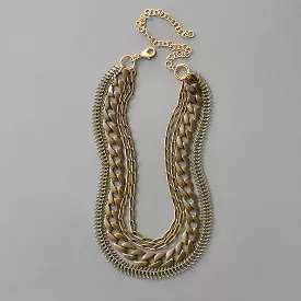 Multi Strand Brass Ox Chain Necklace