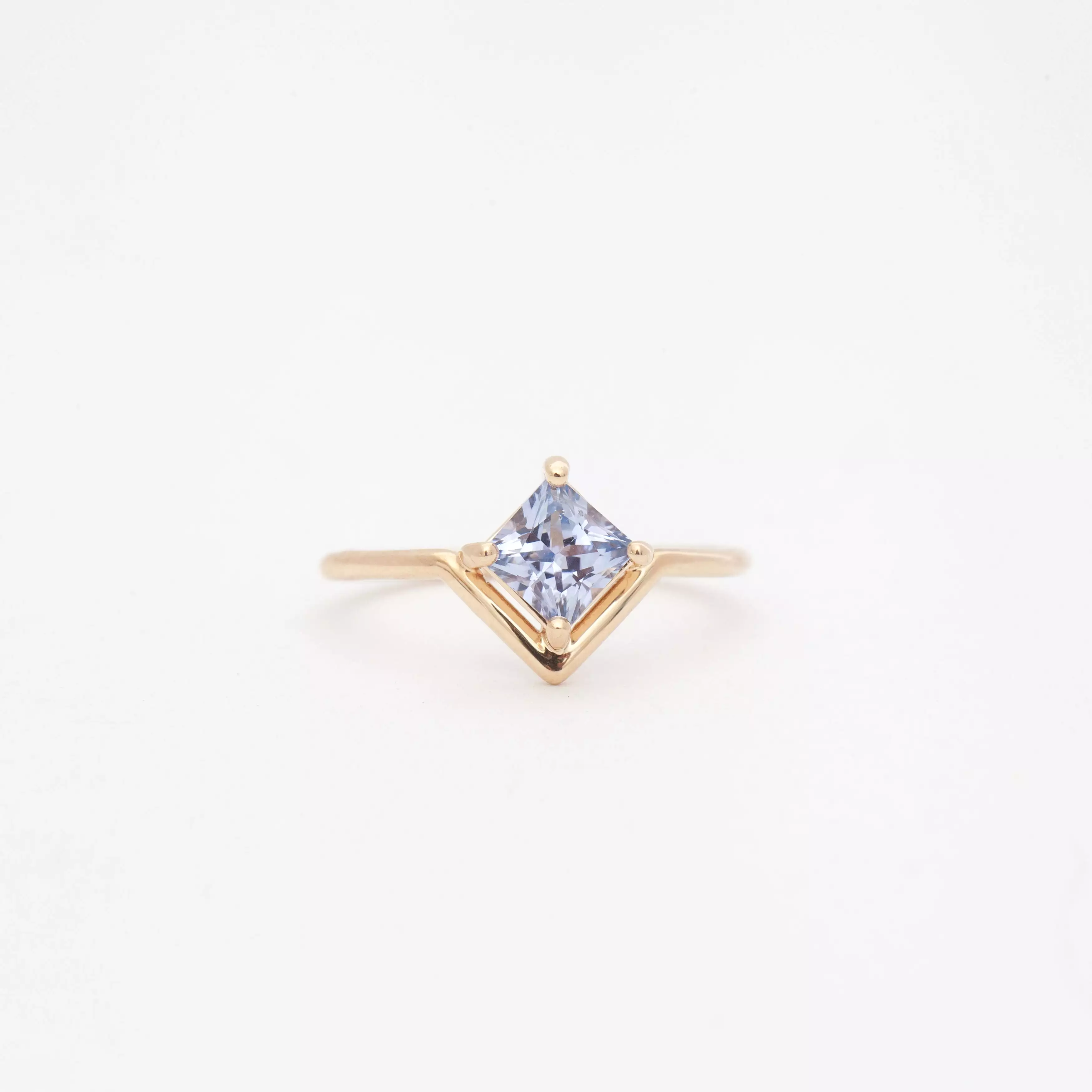 Nestled Princess Cut Sapphire Ring