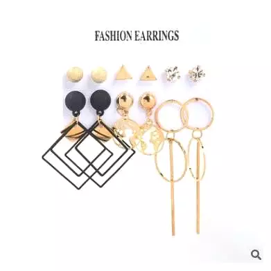 New creative simple temperament women's pearl earrings set