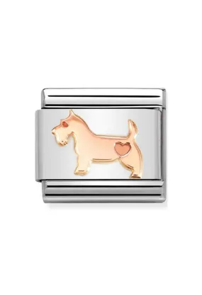 Nomination Composable Classic SYMBOLS DOG in Steel and 375 Gold