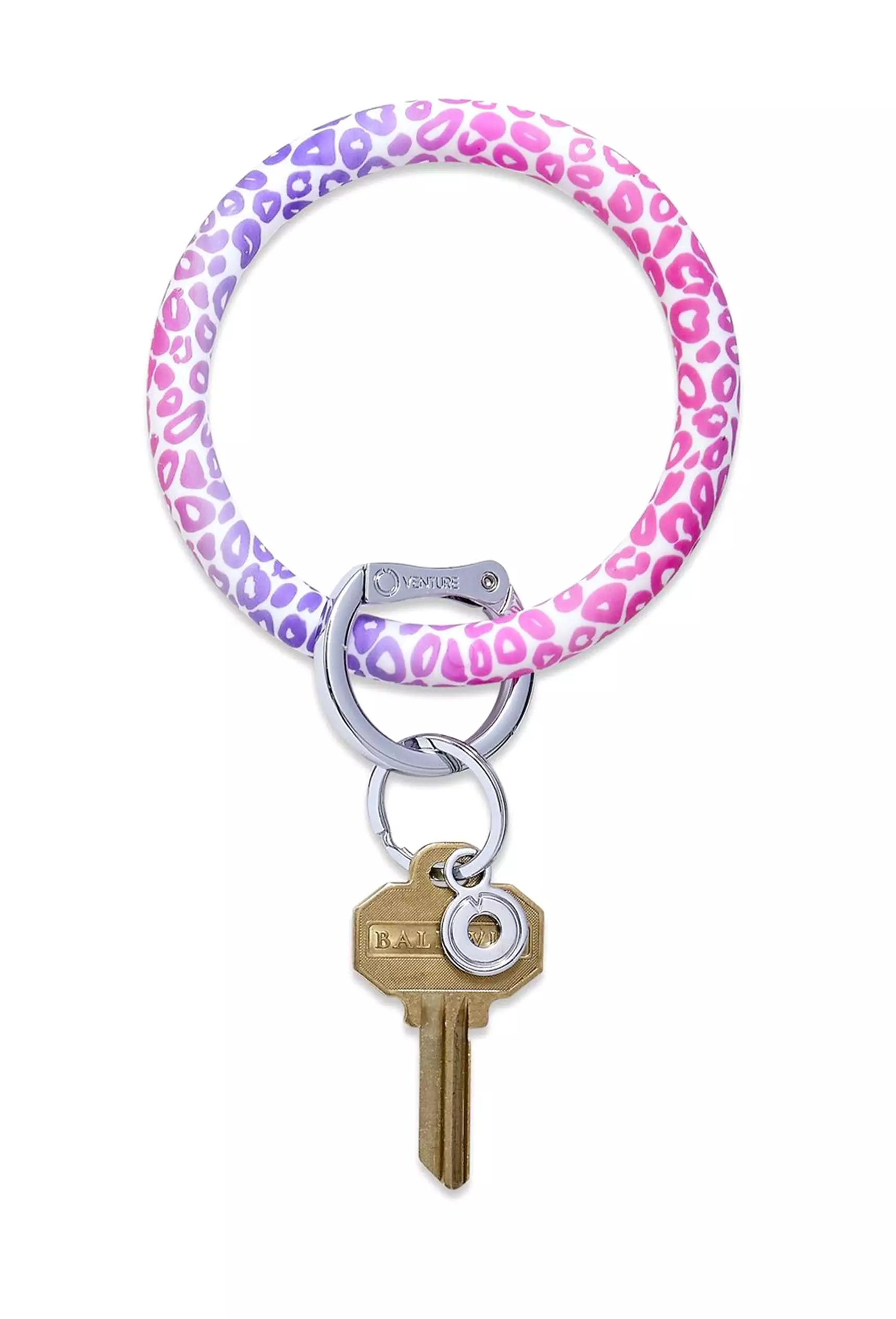 O-Venture Silicone Key Ring Pink Cheetah