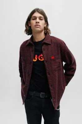 Oversize-fit shirt in checked cotton flannel