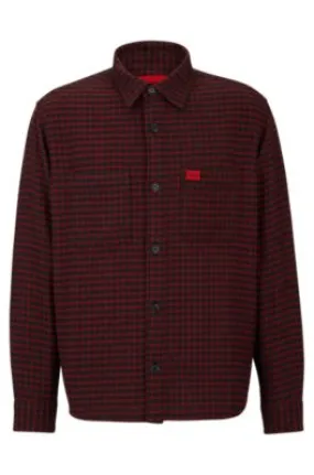 Oversize-fit shirt in checked cotton flannel