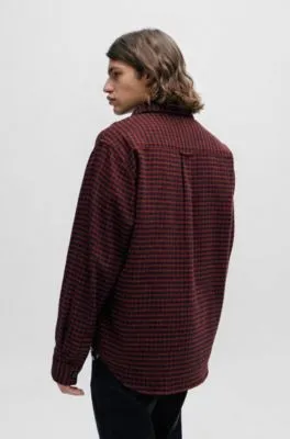 Oversize-fit shirt in checked cotton flannel