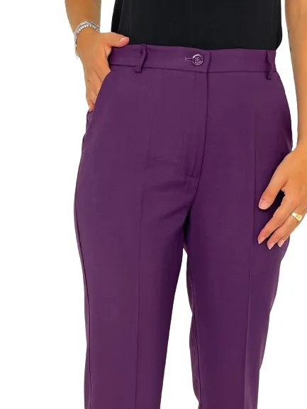 PANTALONE DONNA CROPPED VIOLA