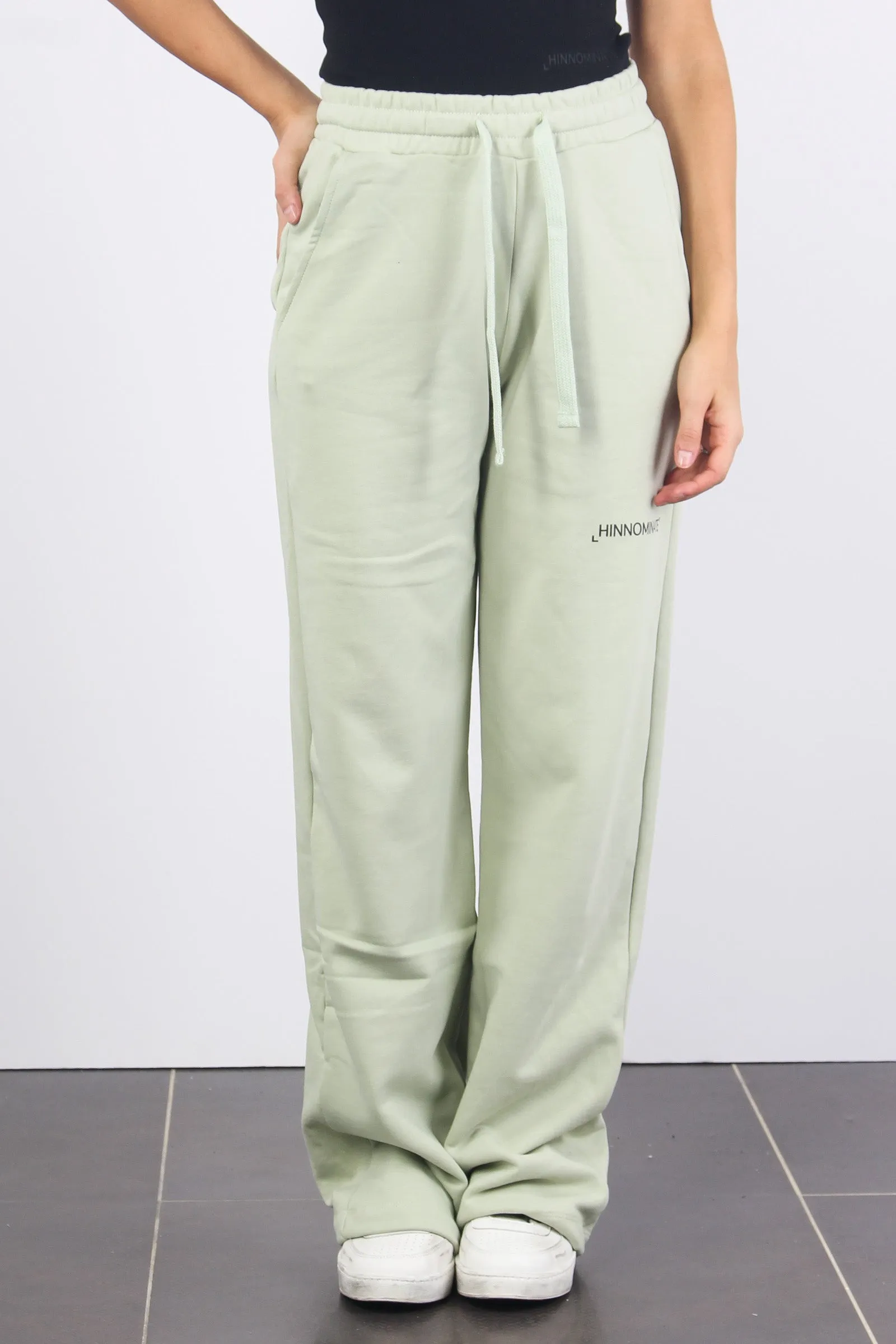 Pantalone Palazzo Felpa Verde Aloe