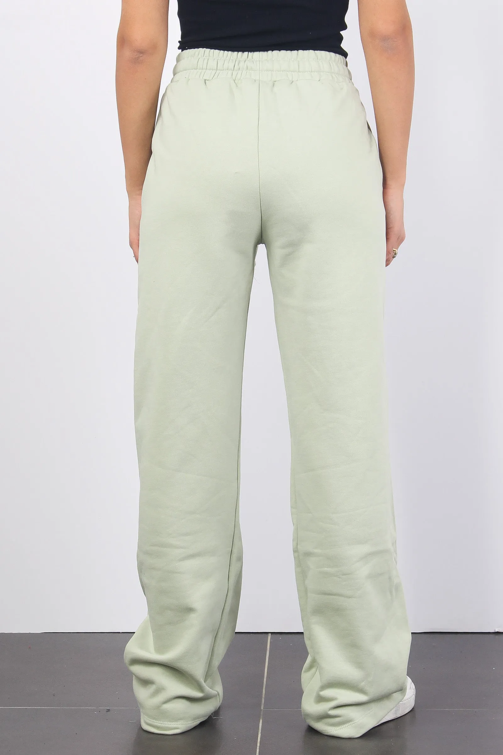 Pantalone Palazzo Felpa Verde Aloe