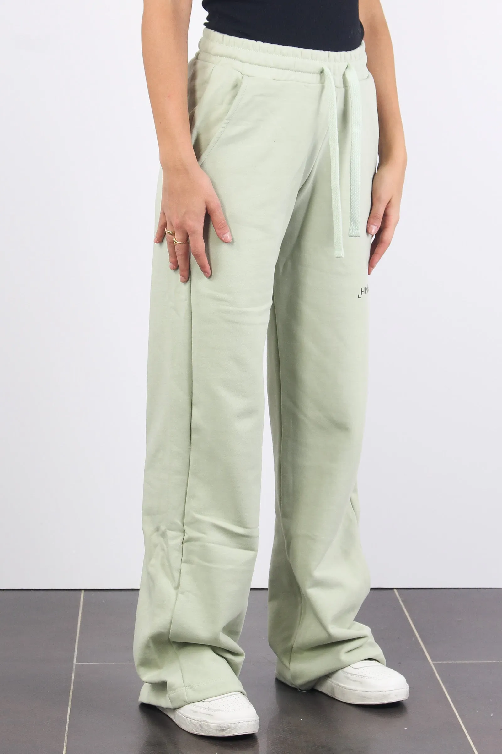 Pantalone Palazzo Felpa Verde Aloe