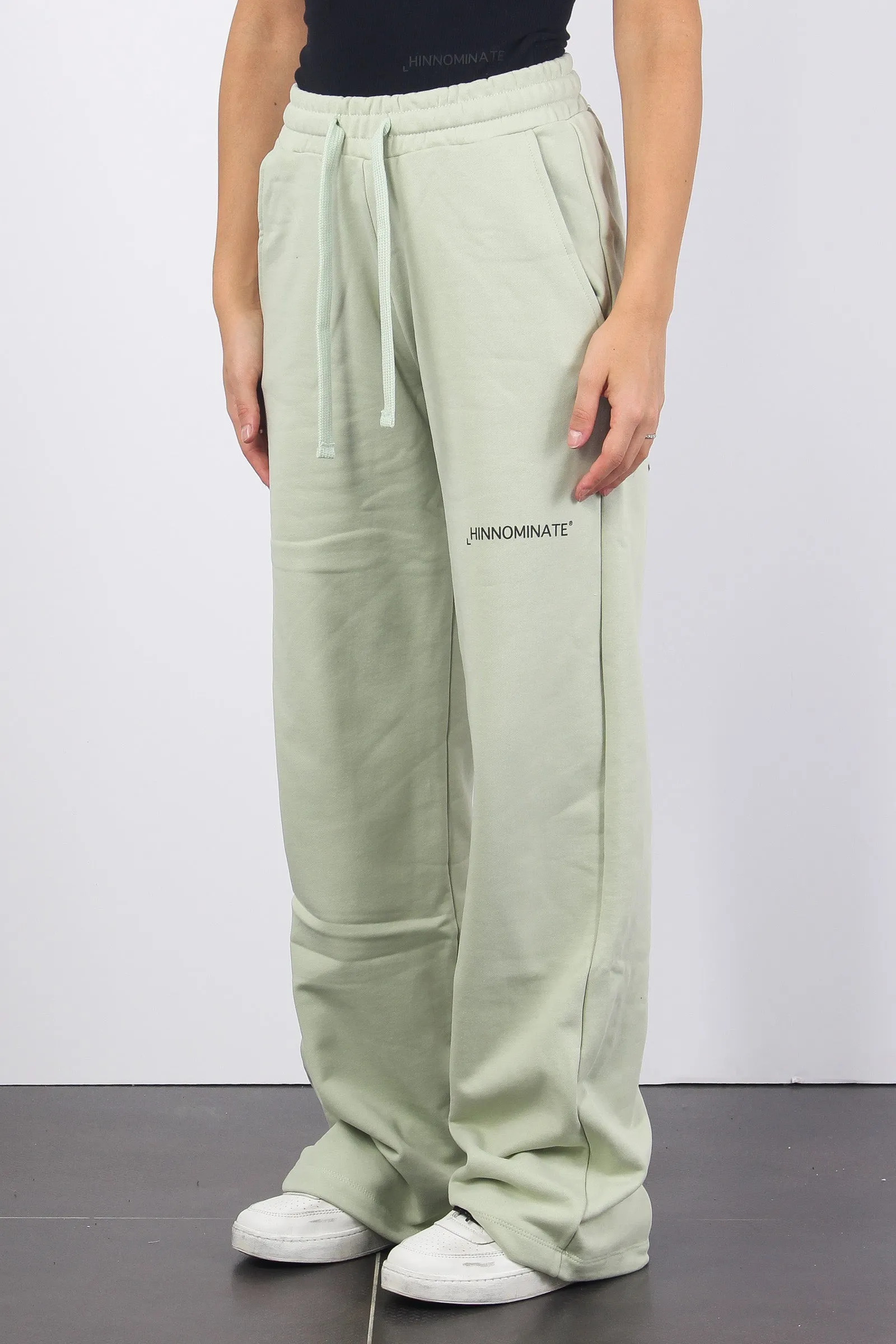 Pantalone Palazzo Felpa Verde Aloe