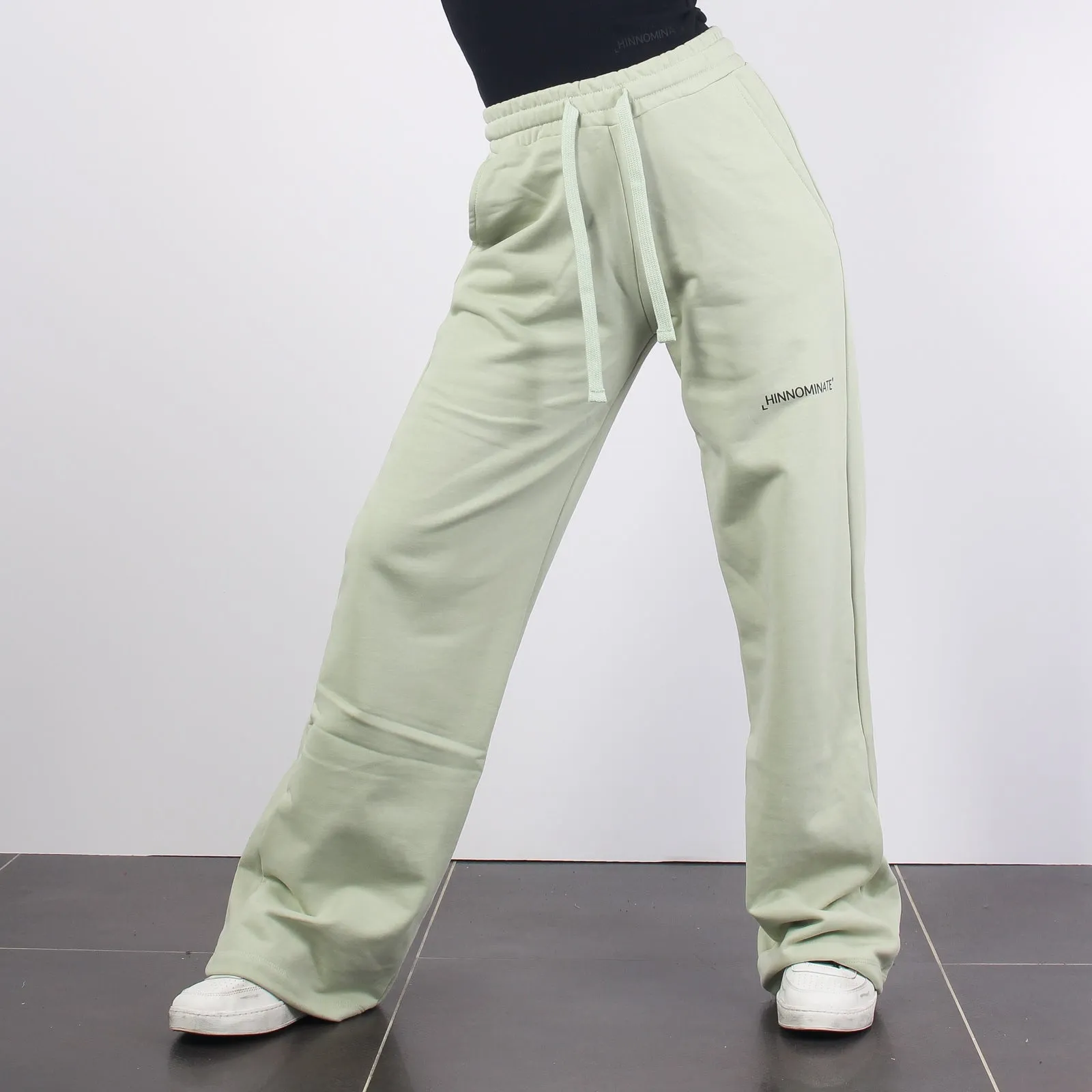 Pantalone Palazzo Felpa Verde Aloe