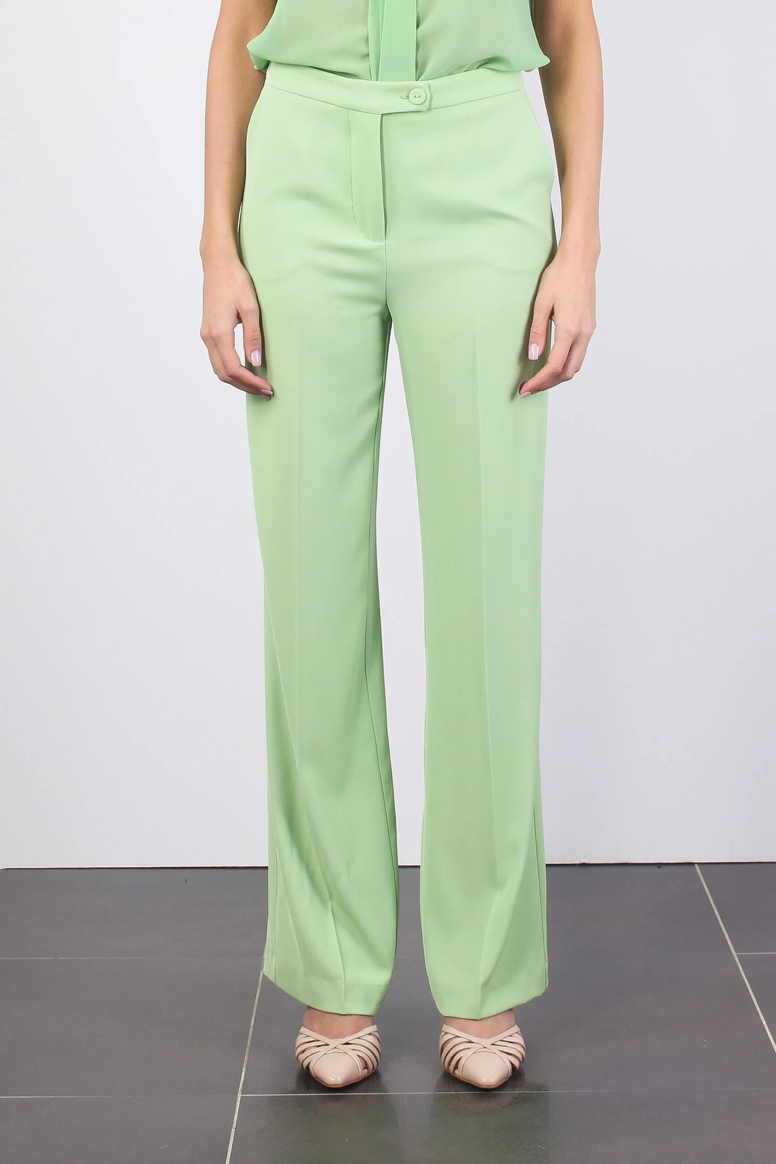 Pantalone Palazzo Fluido Verde