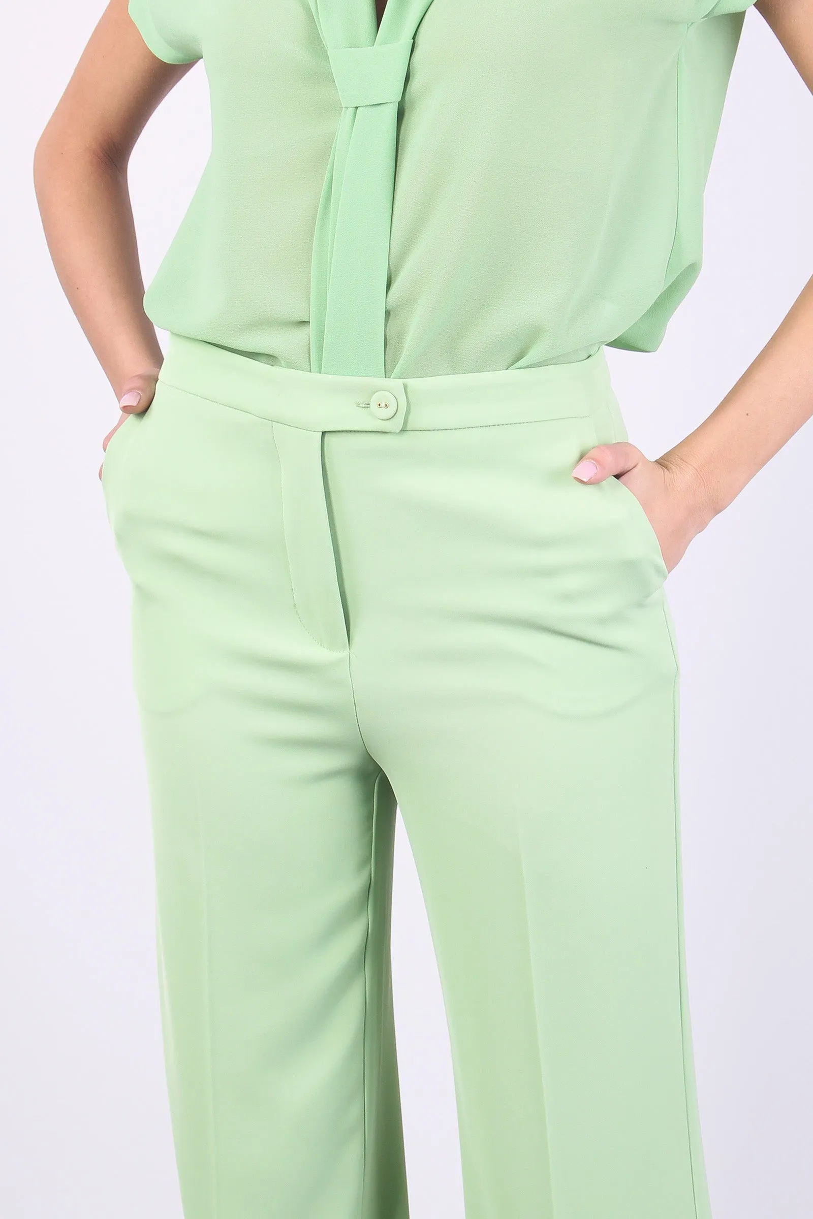 Pantalone Palazzo Fluido Verde