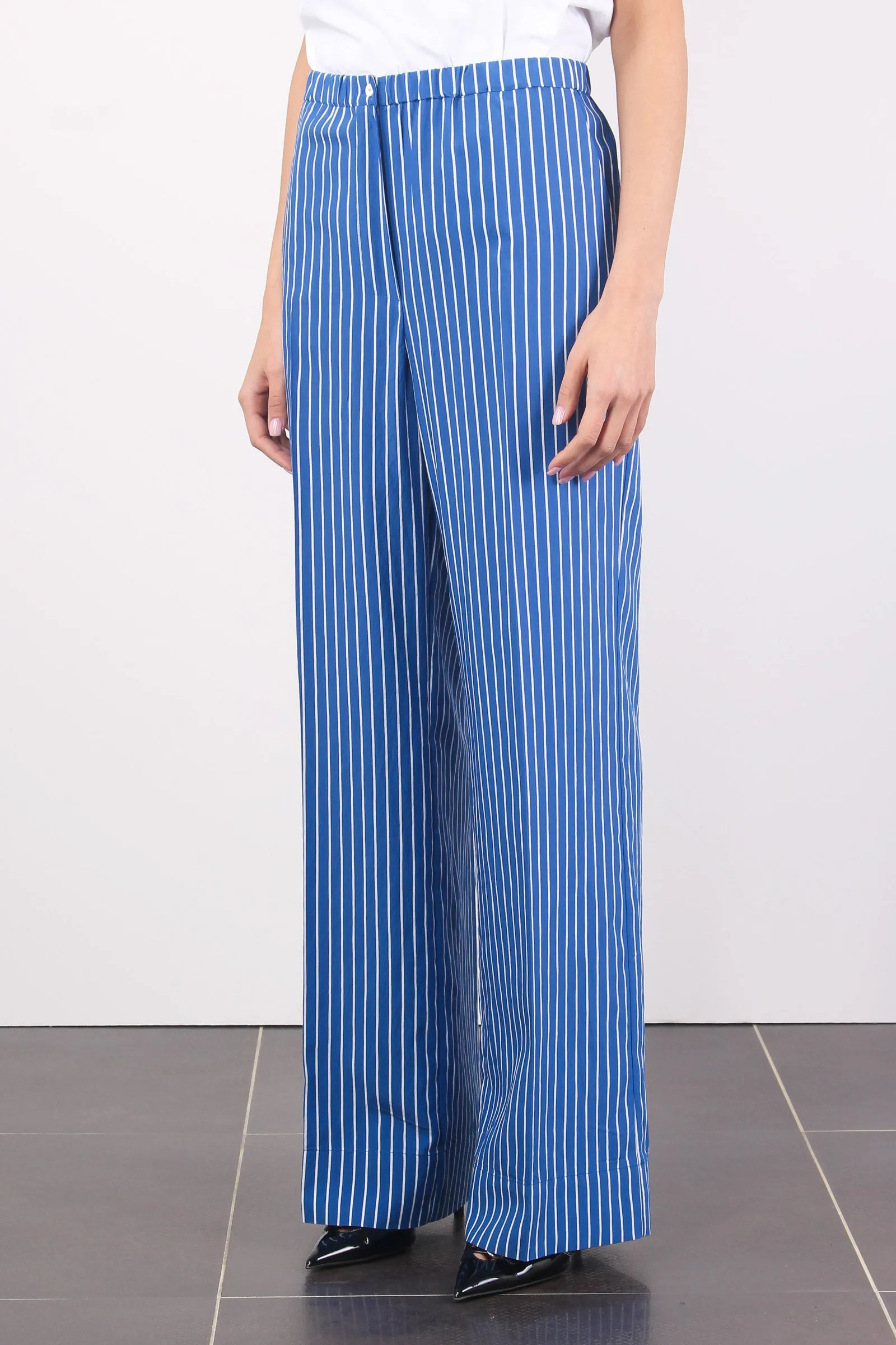 Pantalone Palazzo Riga Bluette