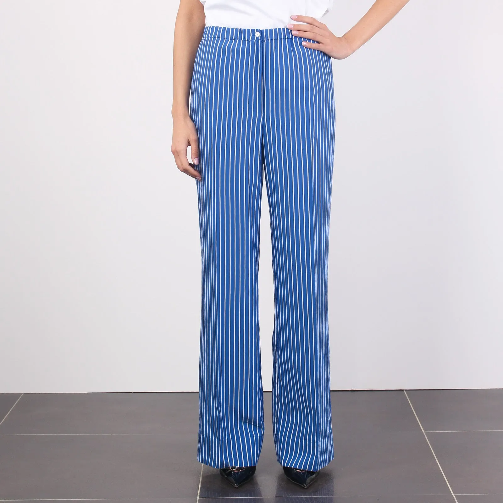 Pantalone Palazzo Riga Bluette