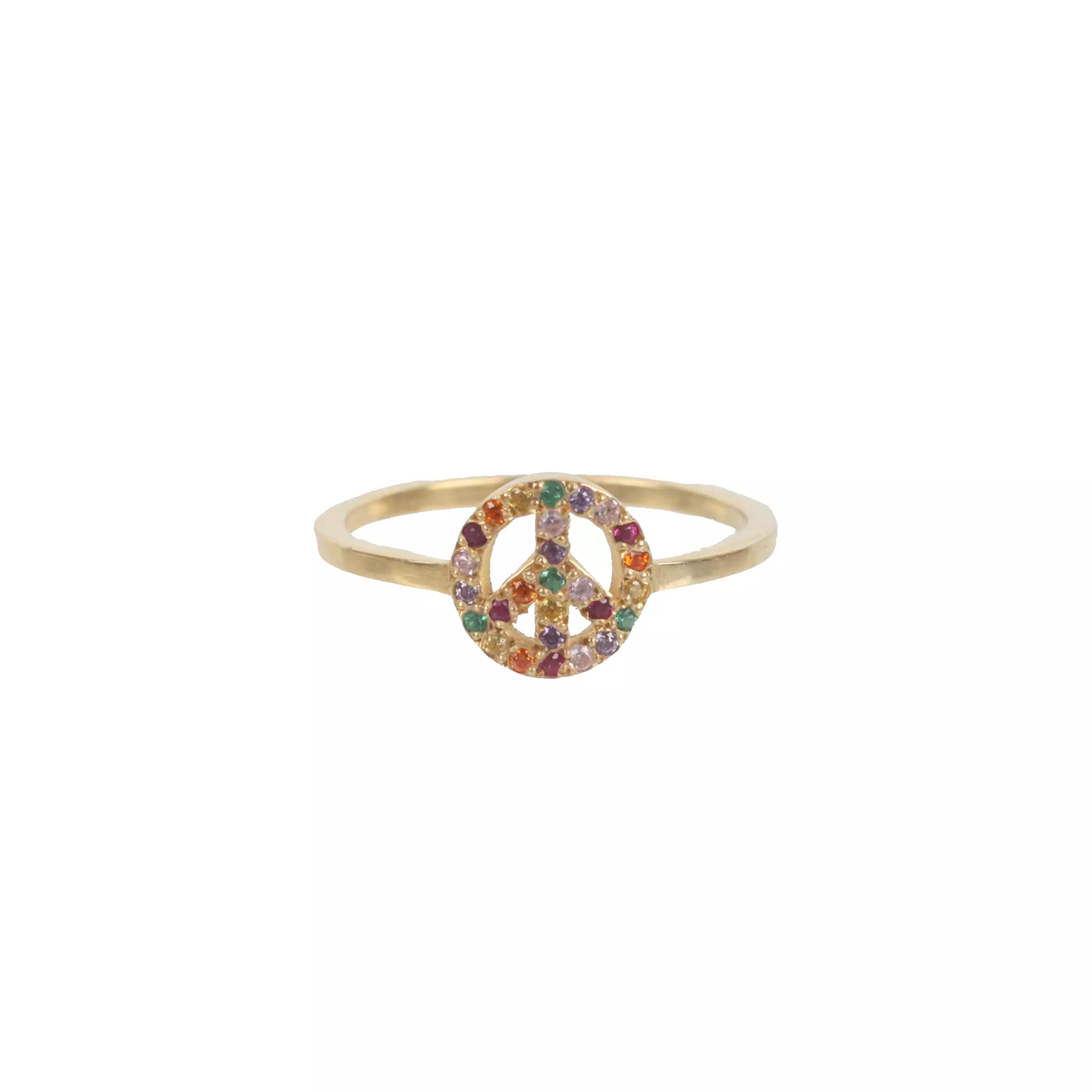 Peace Ring Rainbow, Gold/Multi