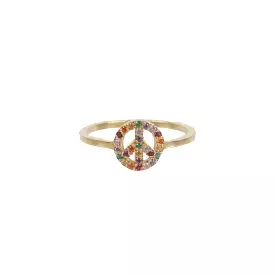 Peace Ring Rainbow, Gold/Multi