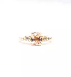 Peach Cushion Sapphire Isa Ring