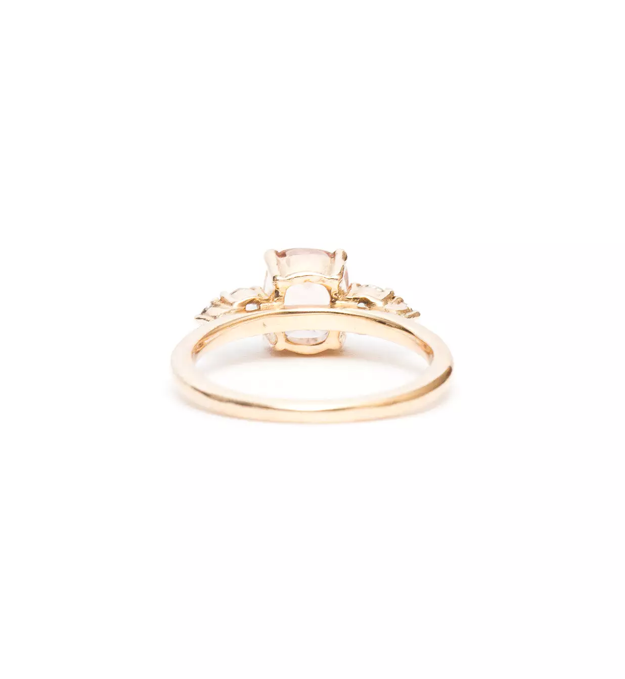 Peach Cushion Sapphire Isa Ring