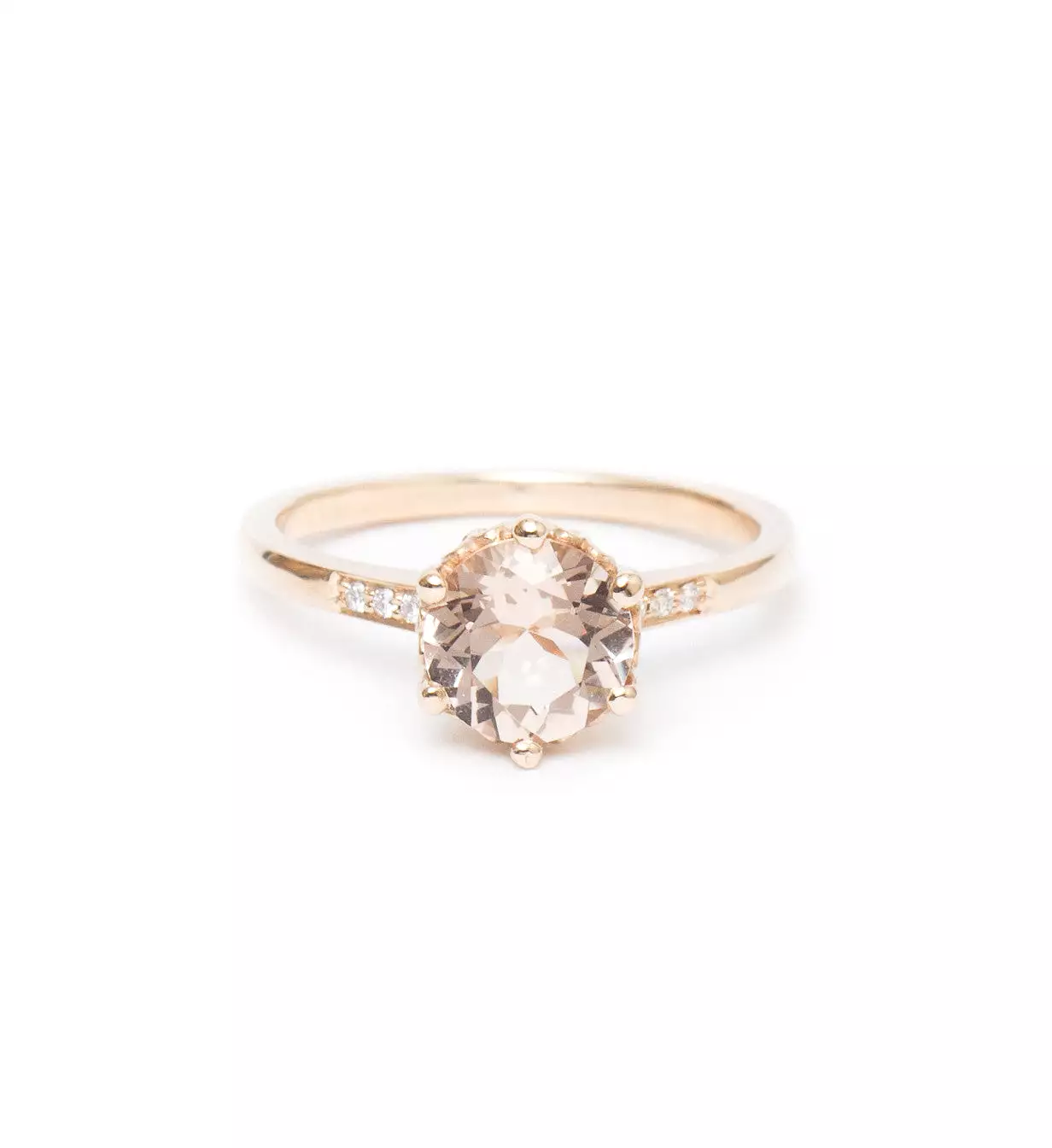 Peach Morganite Hazeline Solitaire Ring