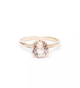 Peach Morganite Hazeline Solitaire Ring