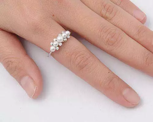 Pearl Cluster Sterling Silver Ring