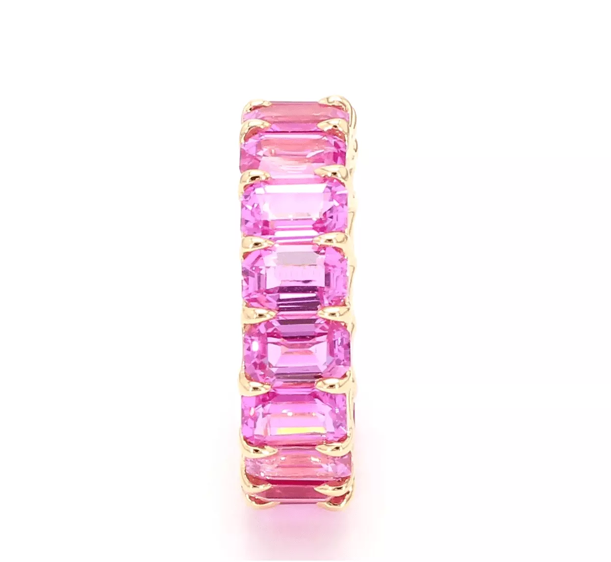 Pink Sapphire Eternity Ring, 3/4