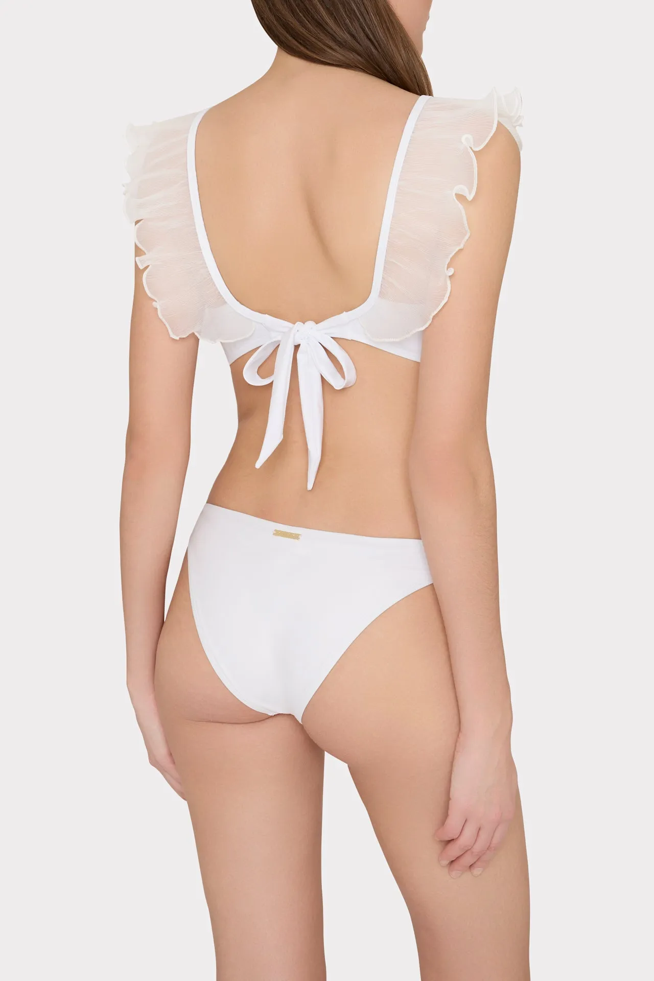 Pleated Organza Bikini Top