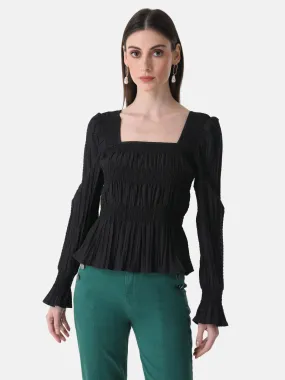 Pleated  Top With Smocking