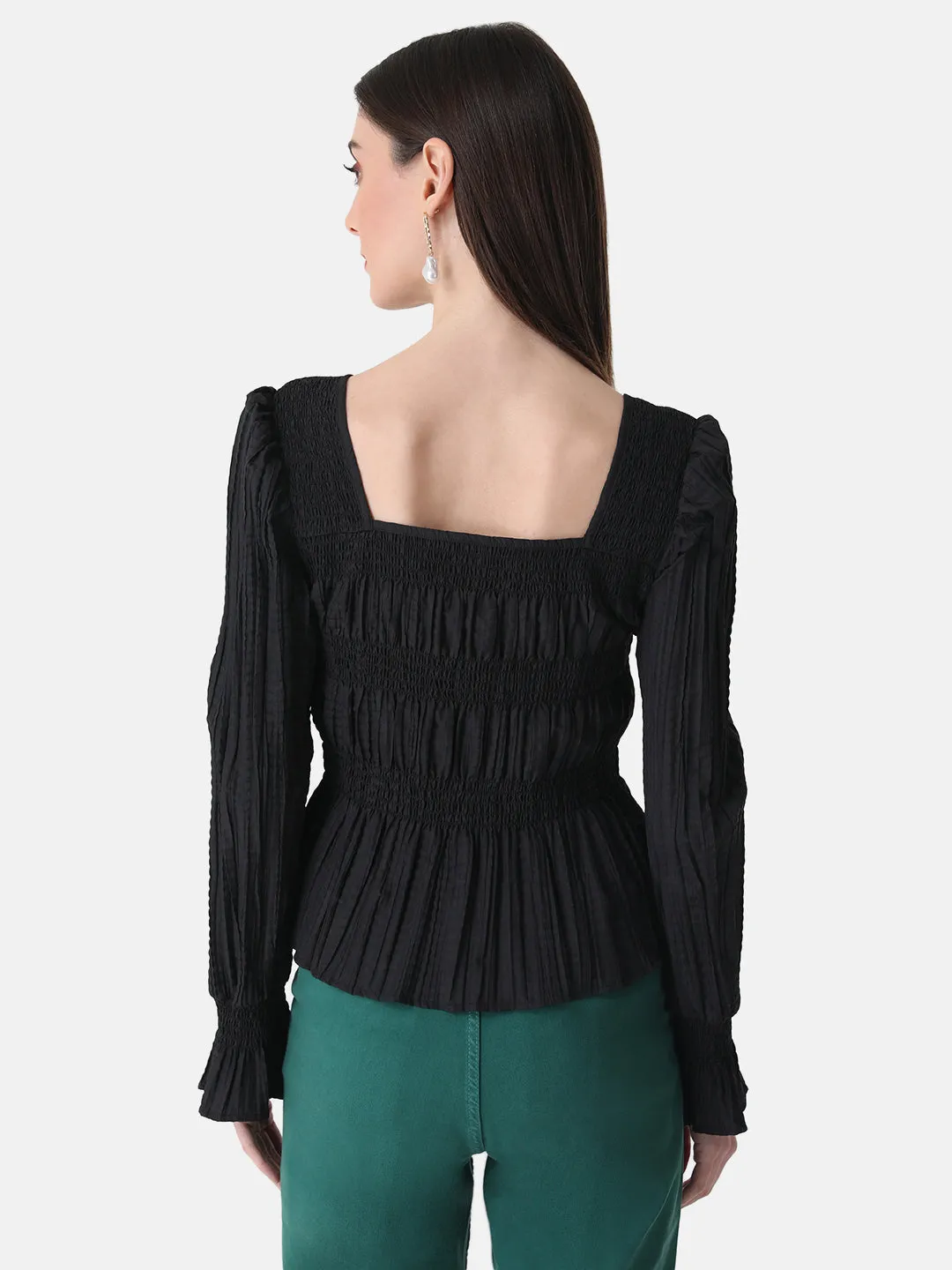 Pleated  Top With Smocking