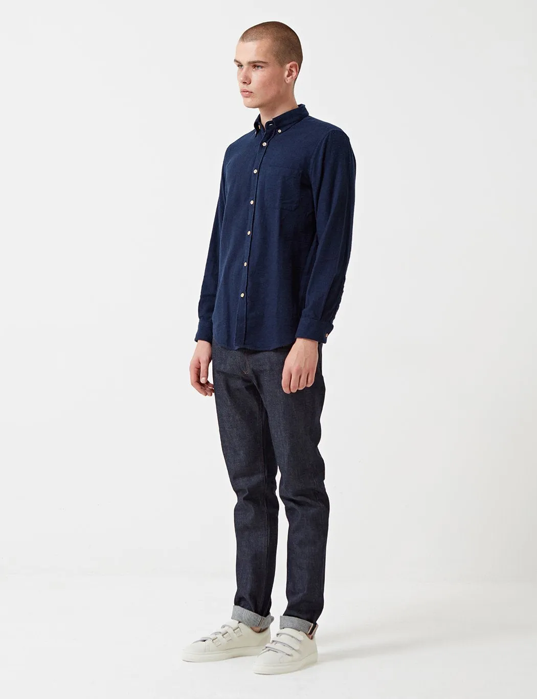 Portuguese Flannel Teca Shirt - Navy Blue