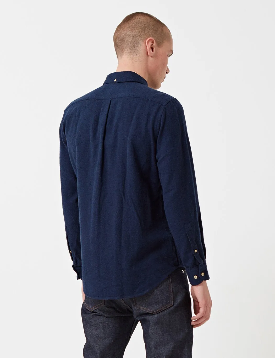 Portuguese Flannel Teca Shirt - Navy Blue