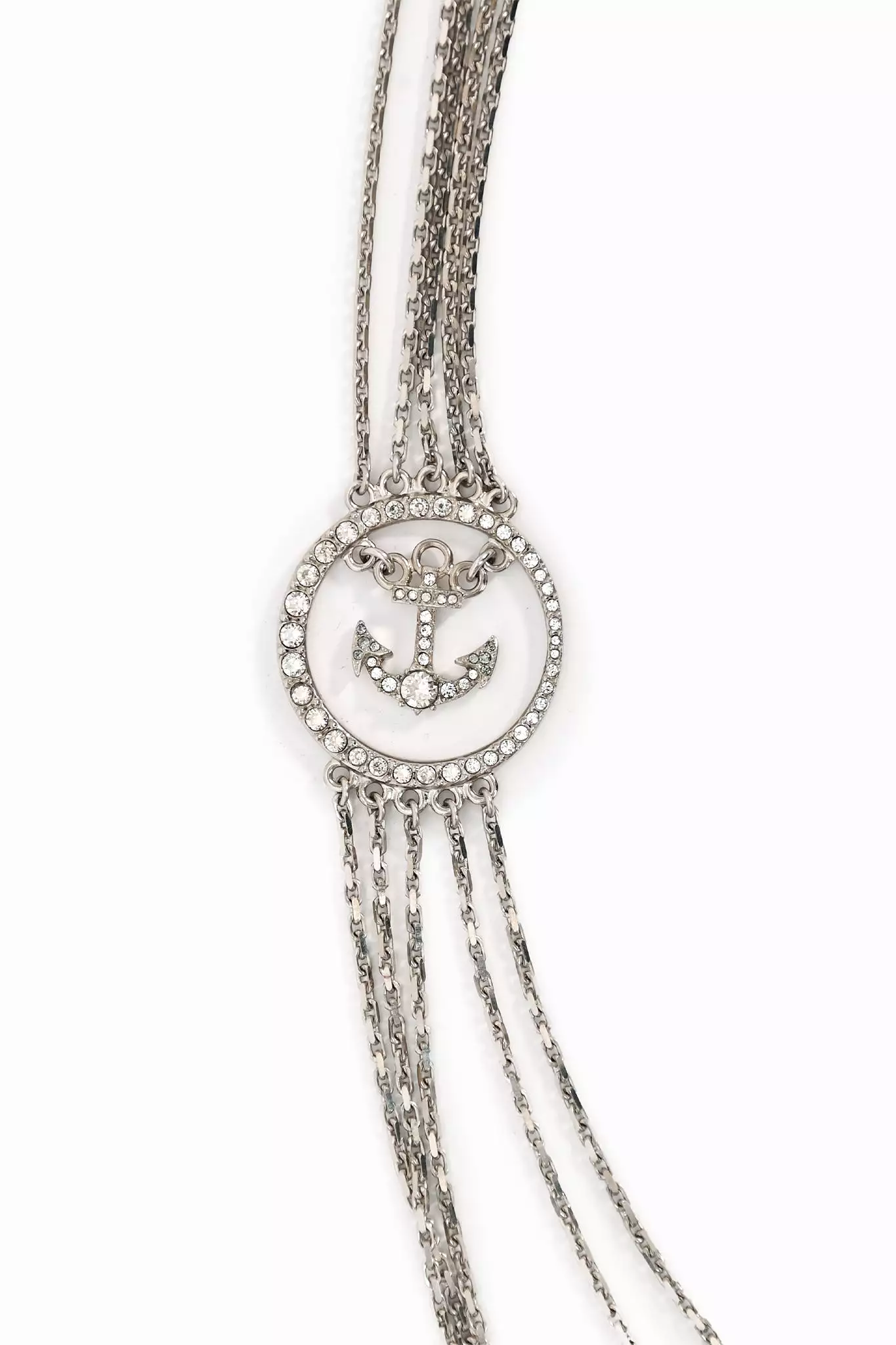 Pre-Loved Chanel? 2018 'Metiers D'art' Crystal Embellished CC Anchor Multi-Strand Necklace