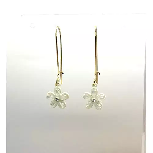 Pretty Ivory Flower Drop Earrings