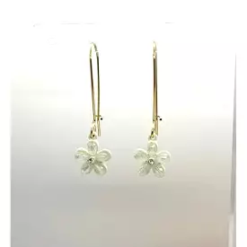 Pretty Ivory Flower Drop Earrings