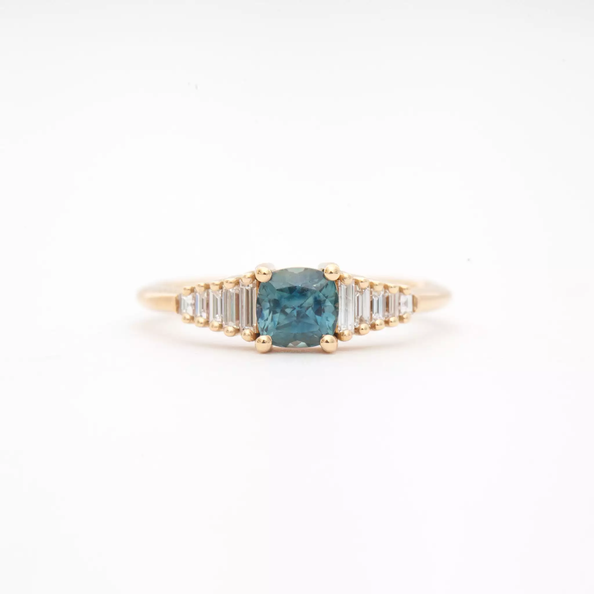 Radiant Sapphire Gradient Diamond Ring