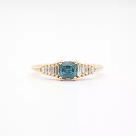 Radiant Sapphire Gradient Diamond Ring