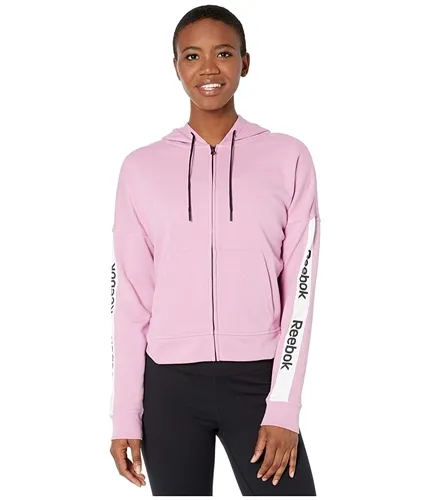 Reebok Womens Linear Logo Hoodie Sweatshirt