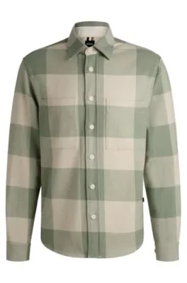 Relaxed-fit shirt in checked cotton flannel