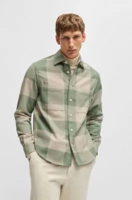 Relaxed-fit shirt in checked cotton flannel