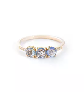 Rose Cut Sapphire Equilibrium Cuff Ring