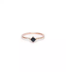 Rose Gold Sapphire Point Equilibrium Ring