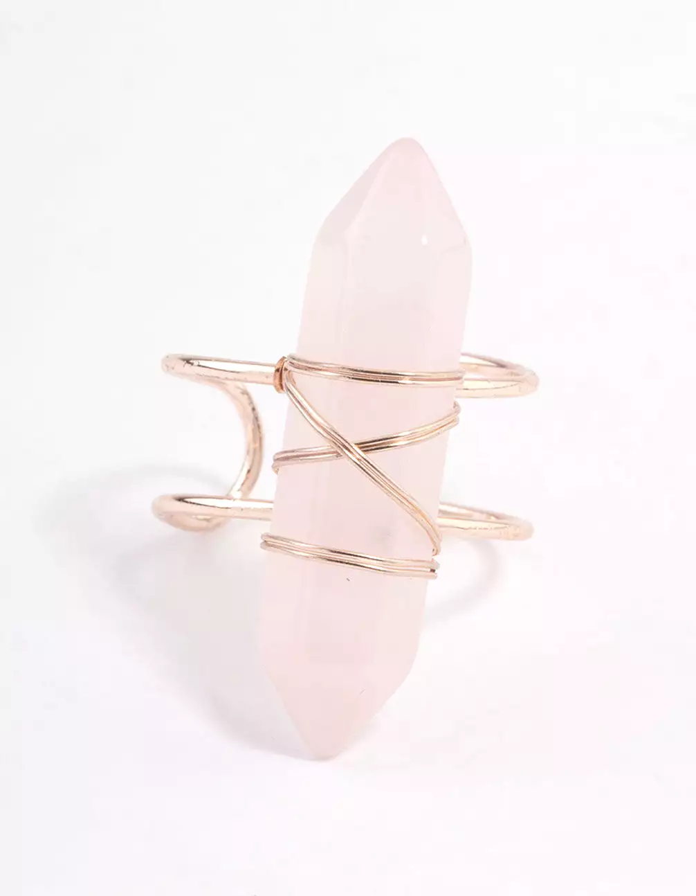 Rose Gold Semi Precious Pink Stone Ring