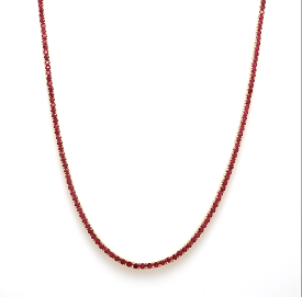 Ruby Tennis Necklace 4-Prong