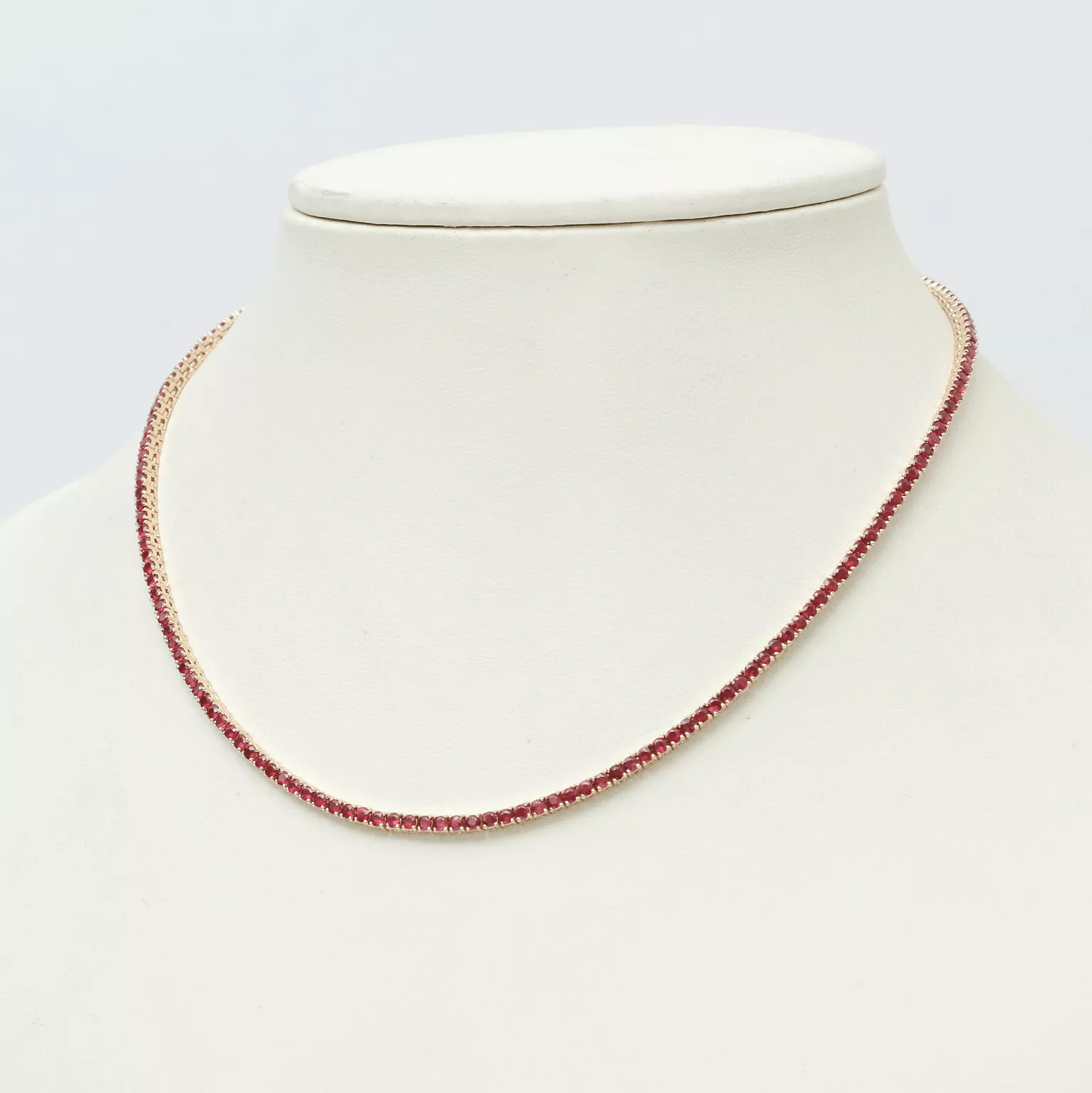 Ruby Tennis Necklace 4-Prong