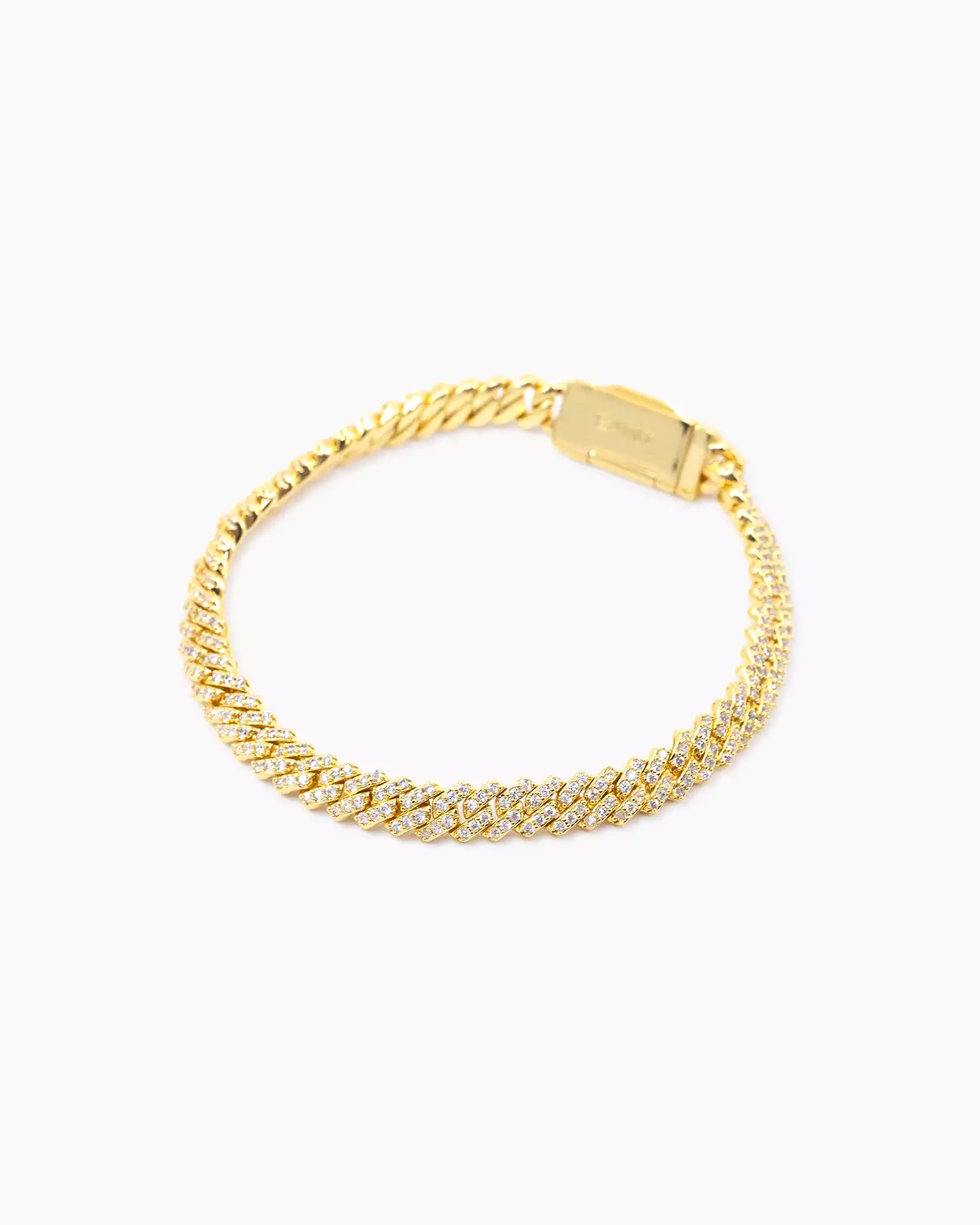 Saint Morta 6mm Iced Cuban Prong Bracelet Iced Gold