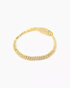 Saint Morta 6mm Iced Cuban Prong Bracelet Iced Gold