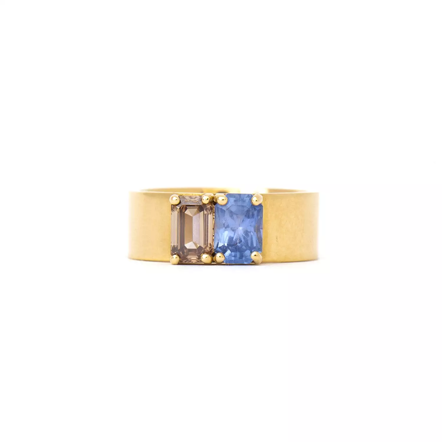 Sapphire & Champagne Diamond Menhir No. 5 Ring